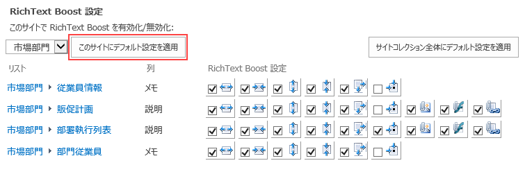 サイトでSharePoint web パーツを適用します